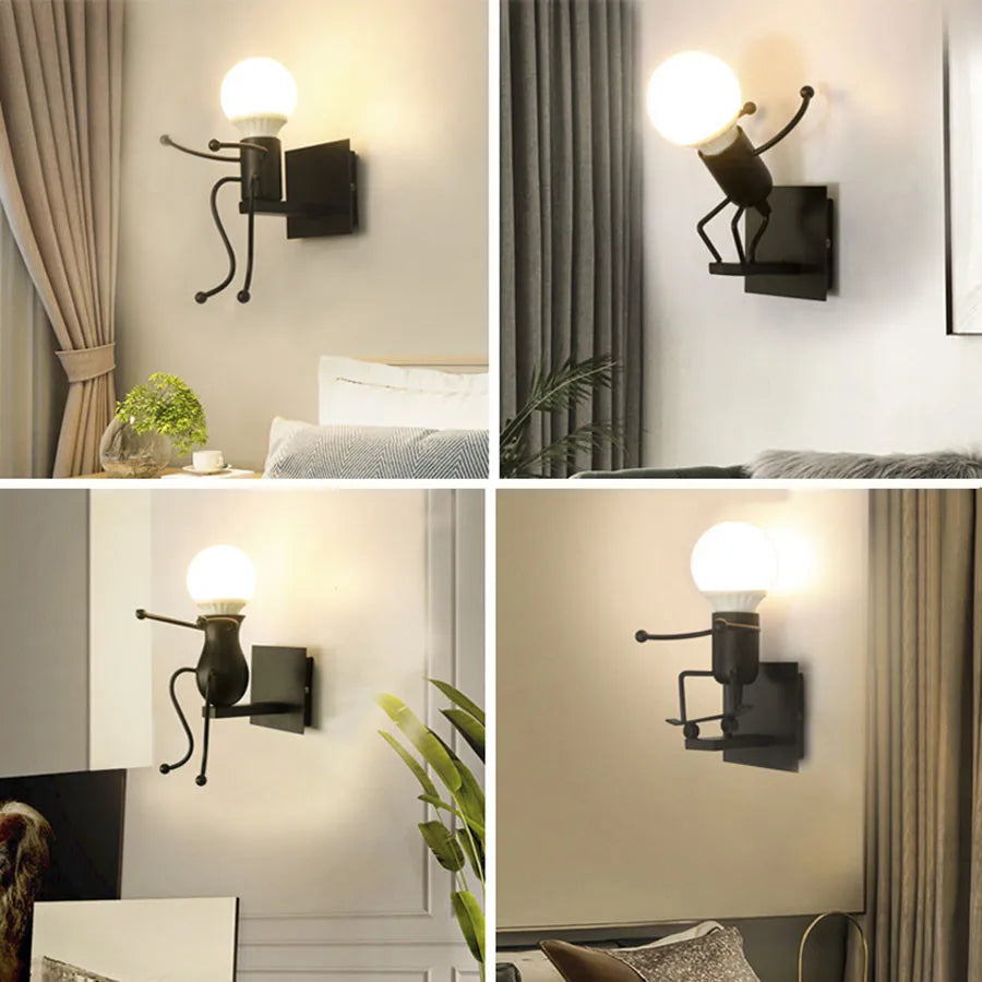 RobotGlow - Lámpara de pared robótica creativa en estilo industrial