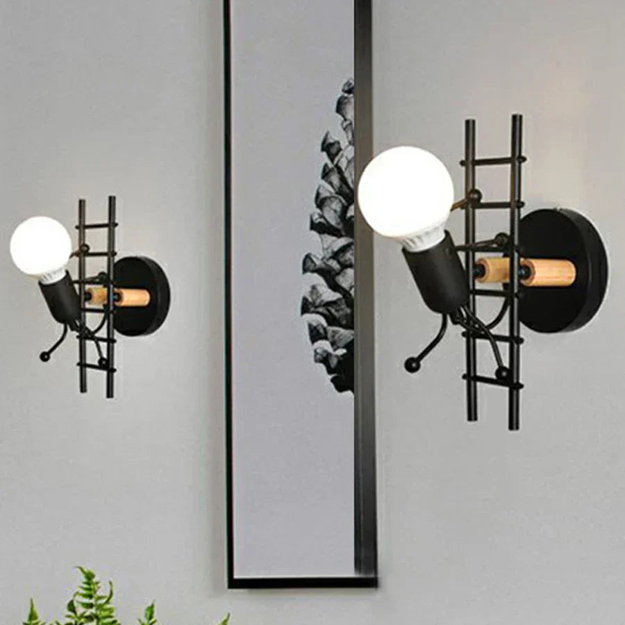 RobotGlow - Lámpara de pared robótica creativa en estilo industrial