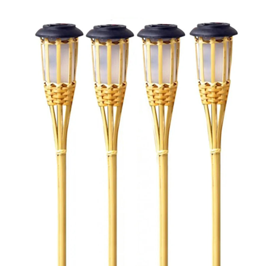 SolarGlow - Bamboo Solar Garden Torches – Weatherproof LED Lighting for Garden & Terrace