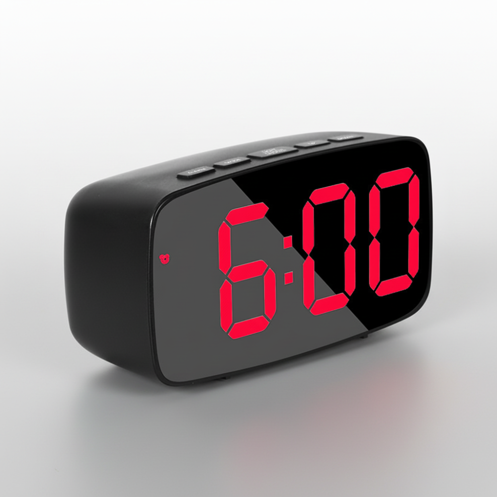 TimeGlow - Despertador Digital LED Compacto com Brilho Ajustável