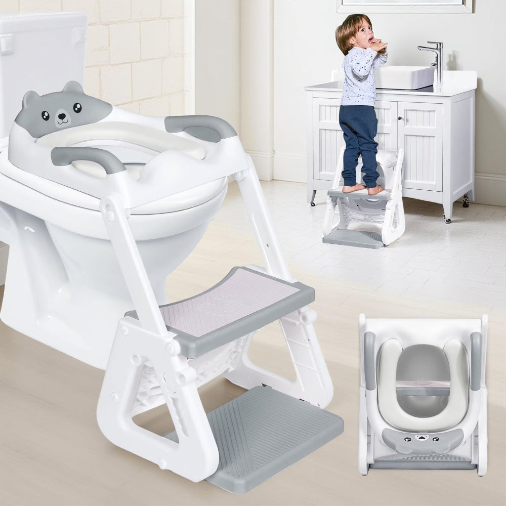 Treinador de Sanita Infantil Escada Ajustável Antiderrapante Assento Seguro
