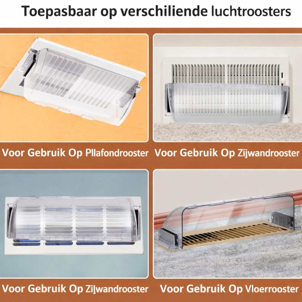 Defletor Ajustável para Grelha de Ar Transparente em Plástico para Ventilação