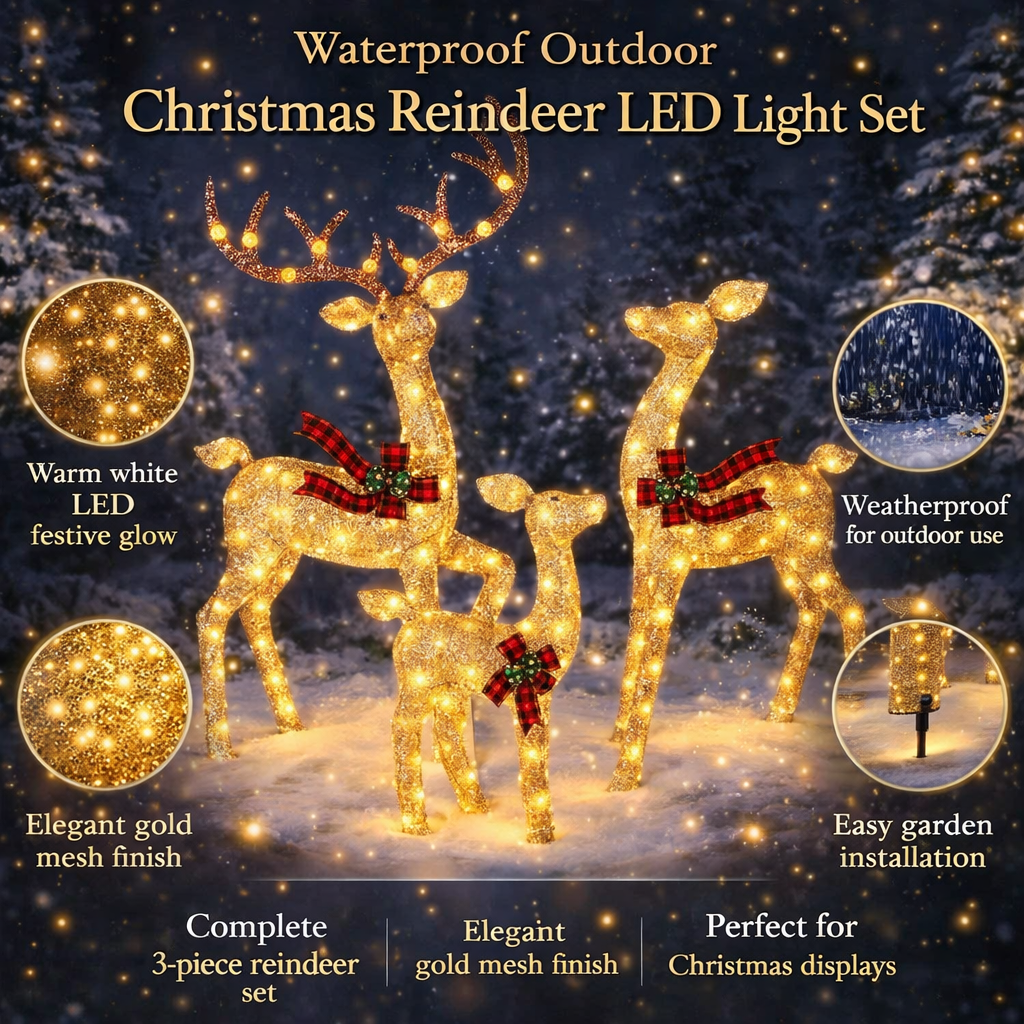 Tuinverlichting Kerst Rendieren Set Waterdicht LED Buiten Decor