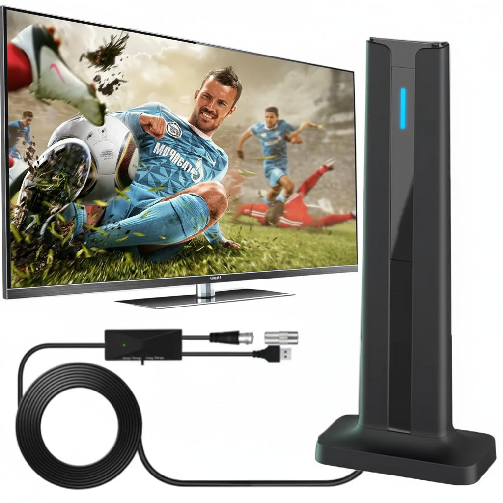 Antena de TV Alcance de 200 Milhas Receção de Canais em Alta Definição