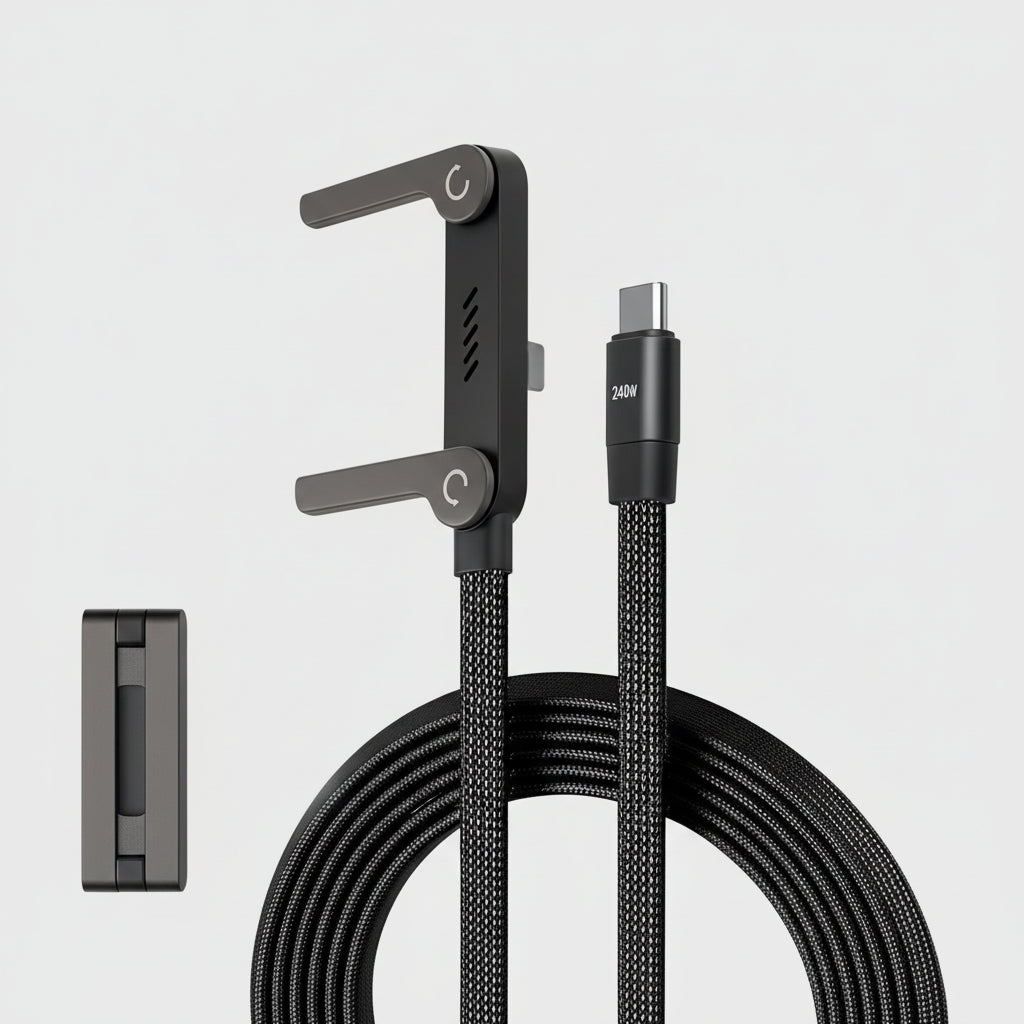 Cabo USB C Suporte para Telemóvel Ângulo de 90° Carregamento Rápido 65W