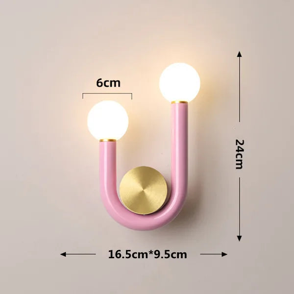 PinkLume – Moderne U-vormige LED Wandlamp voor Slaap- & Kinderkamer