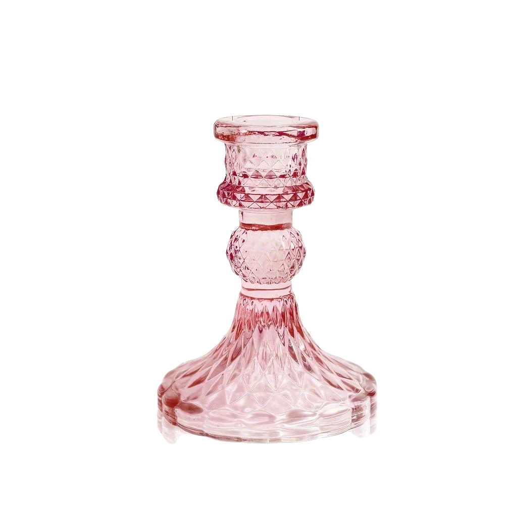 Roze Kristallen Kaarshouders - Romantische Decoratie voor Kerst en Feestdagen
