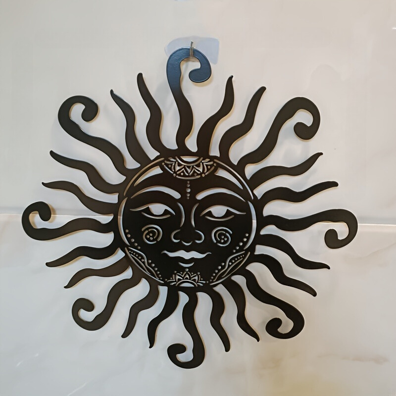 SolarFace - Metalen Zonnegezicht Muurkunst