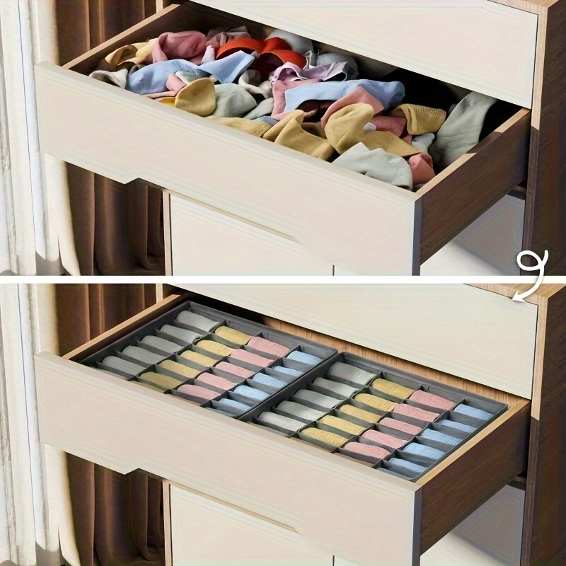 Set da 2 Organizer pieghevole per calze e biancheria intima con 24 scomparti