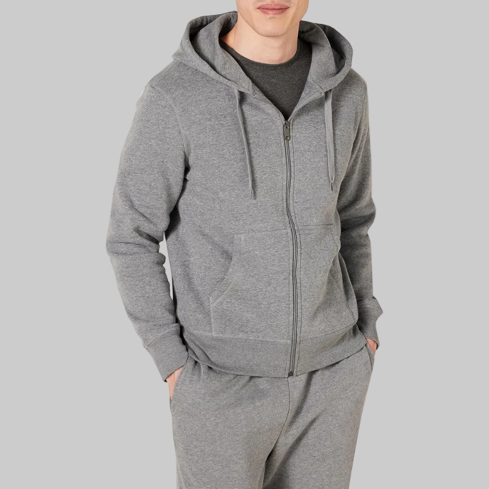 Felpa Cappuccio Uomo Zip Fodera Pile Comfort Calore