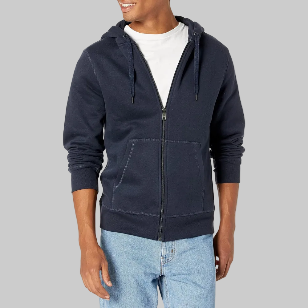 Felpa Cappuccio Uomo Zip Fodera Pile Comfort Calore