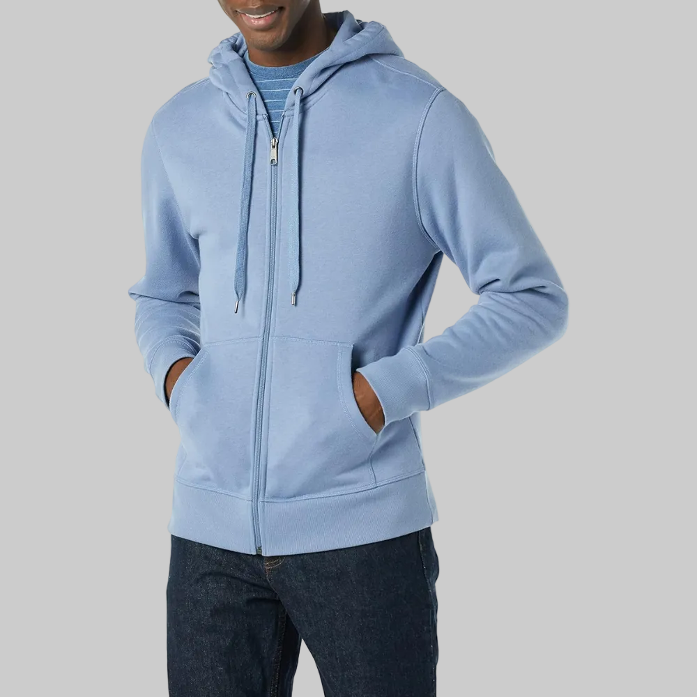 Felpa Cappuccio Uomo Zip Fodera Pile Comfort Calore