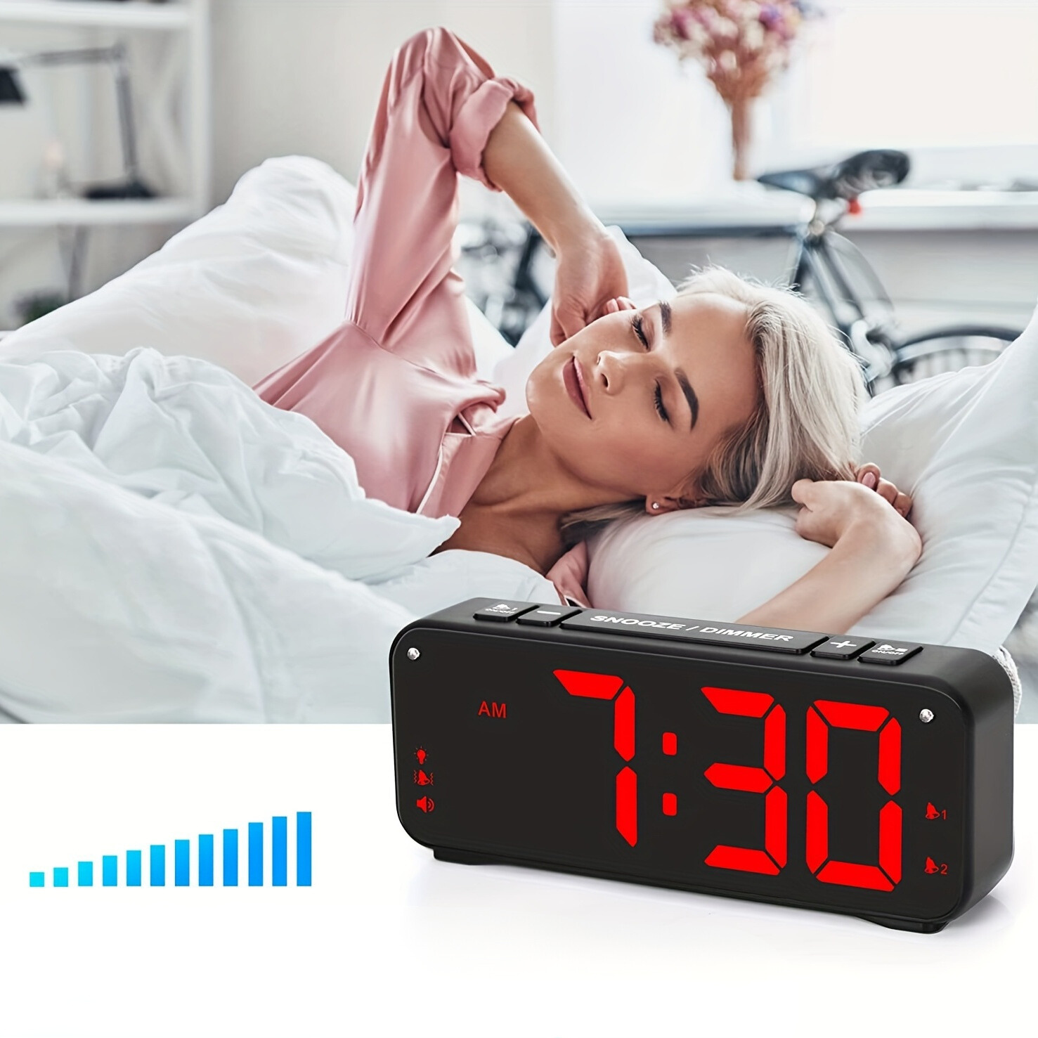 LoudClock - Vibrerende Wekker met Groot LED-display en Dubbele Alarmen