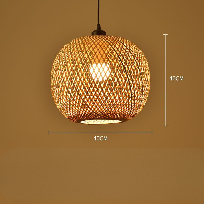 Lámpara colgante de mimbre tejida a mano de alta calidad estilo bohemio - Para interiores y exteriores