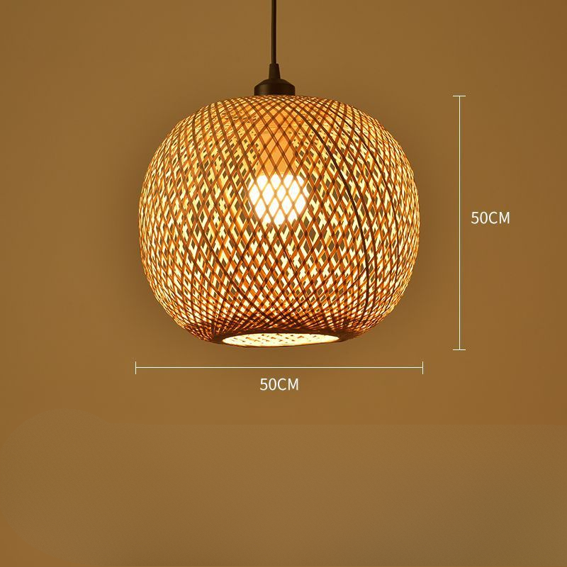 Lámpara colgante de mimbre tejida a mano de alta calidad estilo bohemio - Para interiores y exteriores