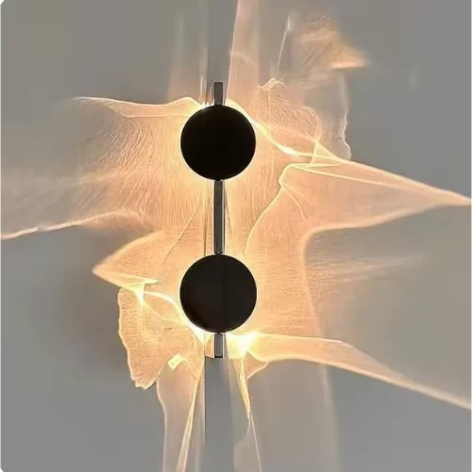 RippleGlow - Lámpara de pared giratoria de lujo para dormitorio y sala de estar