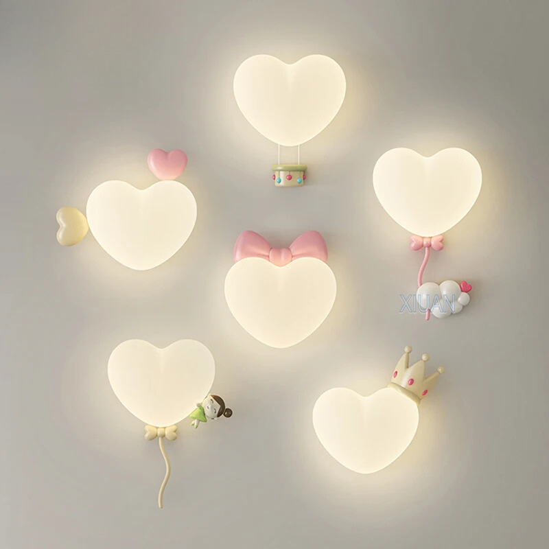 LoveLicht - Lámpara de noche LED con diseño de nube corona rosa corazón