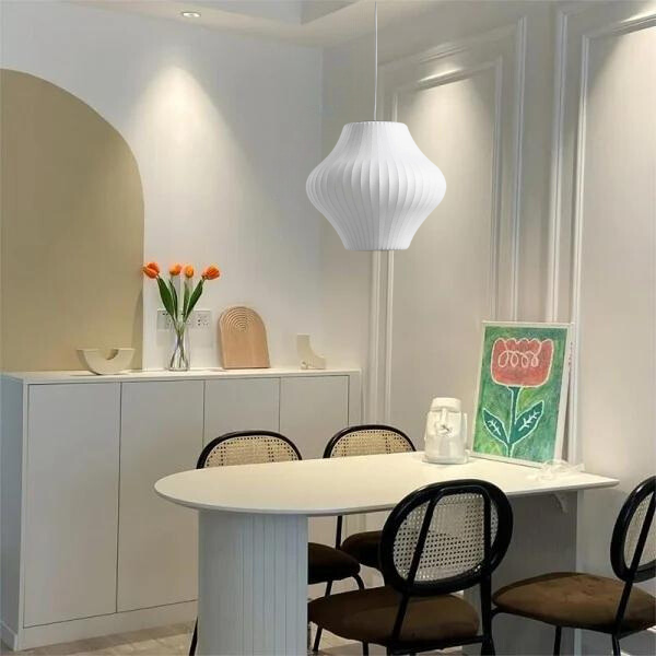NordicGlow - Modern White Pendant Lamp in Scandinavian Style for Living and Dining Room