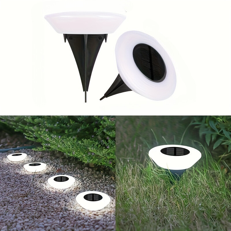 SolarLuxe - 4 Pieces Waterproof Solar Underground Lights for Garden and Landscape
