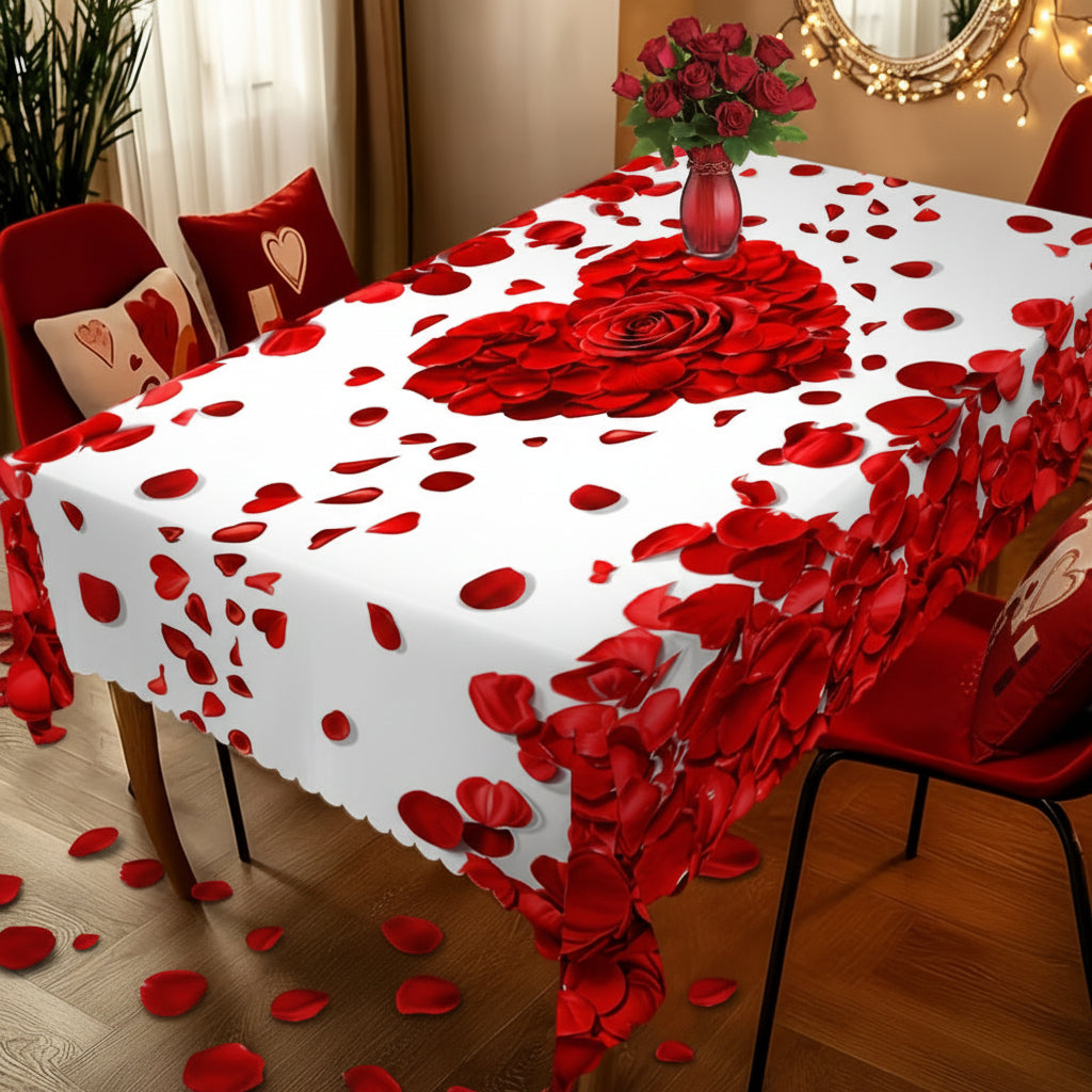 Romantic Tablecloth Rose Pattern Valentine's Day
