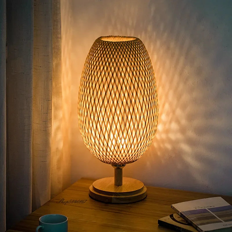 RusticLight - Vintage Bamboo Table Lamp