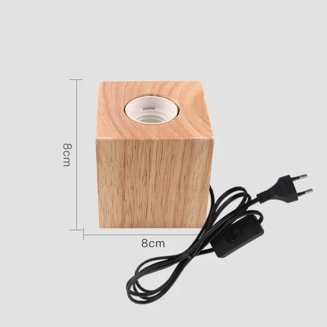 RetroWood - Houten Tafellamp met Lichtbol voor Sfeervolle Verlichting