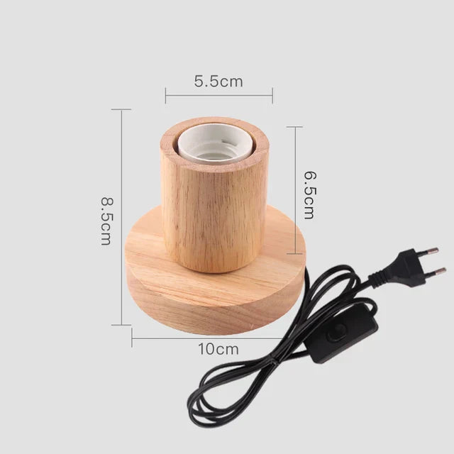 RetroWood - Houten Tafellamp met Lichtbol voor Sfeervolle Verlichting