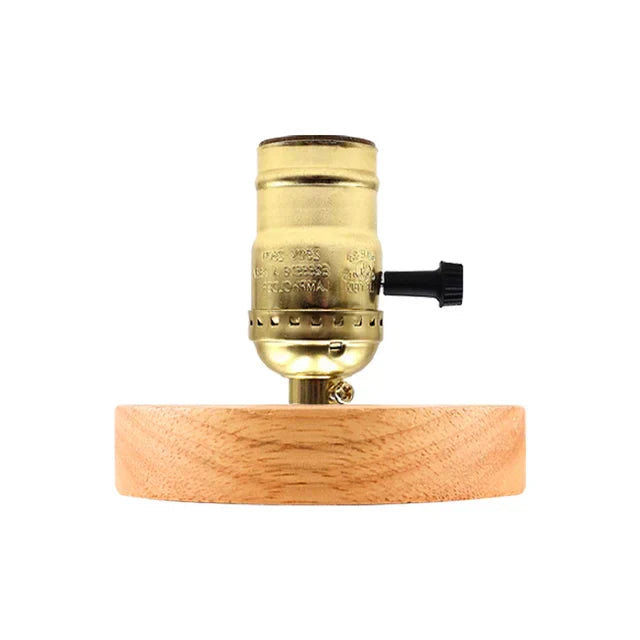 RetroWood - Houten Tafellamp met Lichtbol voor Sfeervolle Verlichting