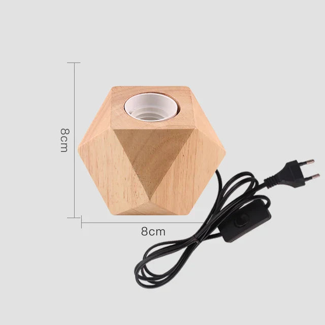 RetroWood - Houten Tafellamp met Lichtbol voor Sfeervolle Verlichting