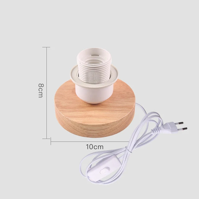 RetroWood - Houten Tafellamp met Lichtbol voor Sfeervolle Verlichting