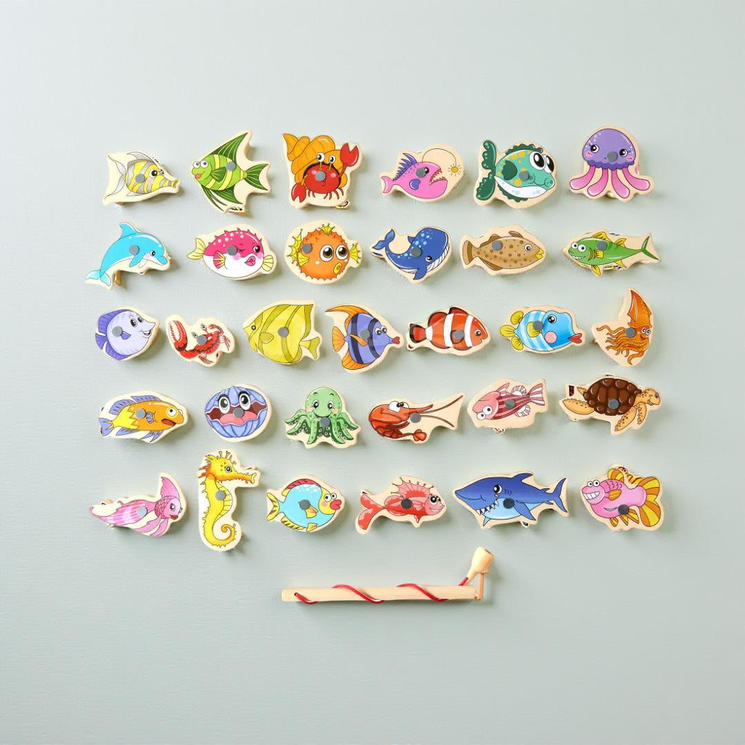 Conjunto de Brinquedos Magnéticos de Madeira para Crianças