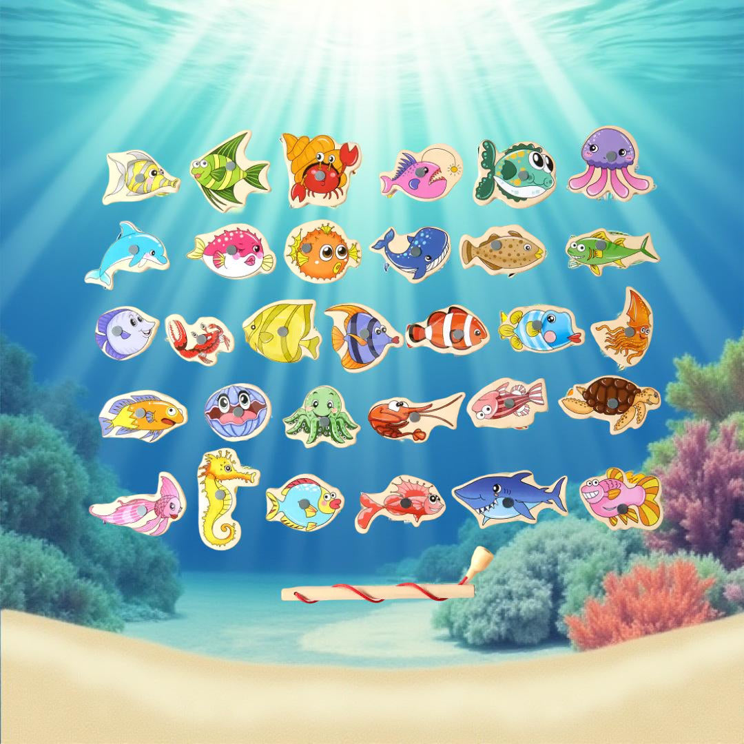 Conjunto de Brinquedos Magnéticos de Madeira para Crianças