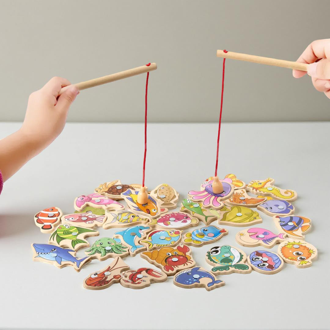 Conjunto de Brinquedos Magnéticos de Madeira para Crianças