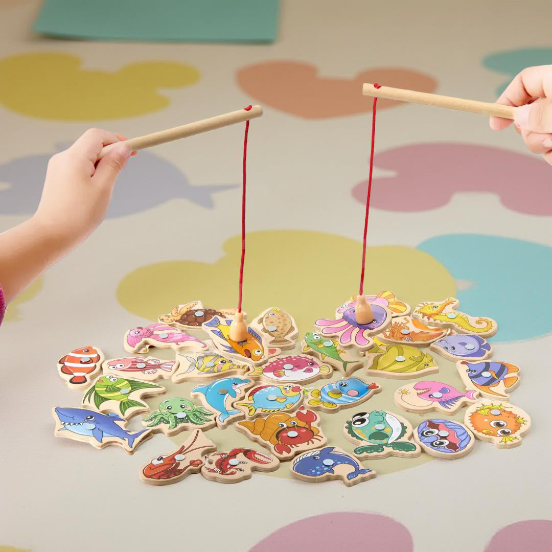 Conjunto de Brinquedos Magnéticos de Madeira para Crianças