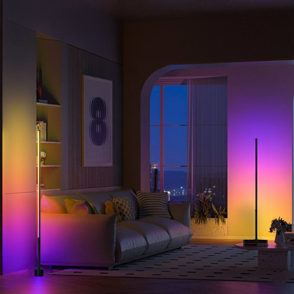 Vloerlamp LED RGB Hoeklamp Sfeerverlichting Woonkamer