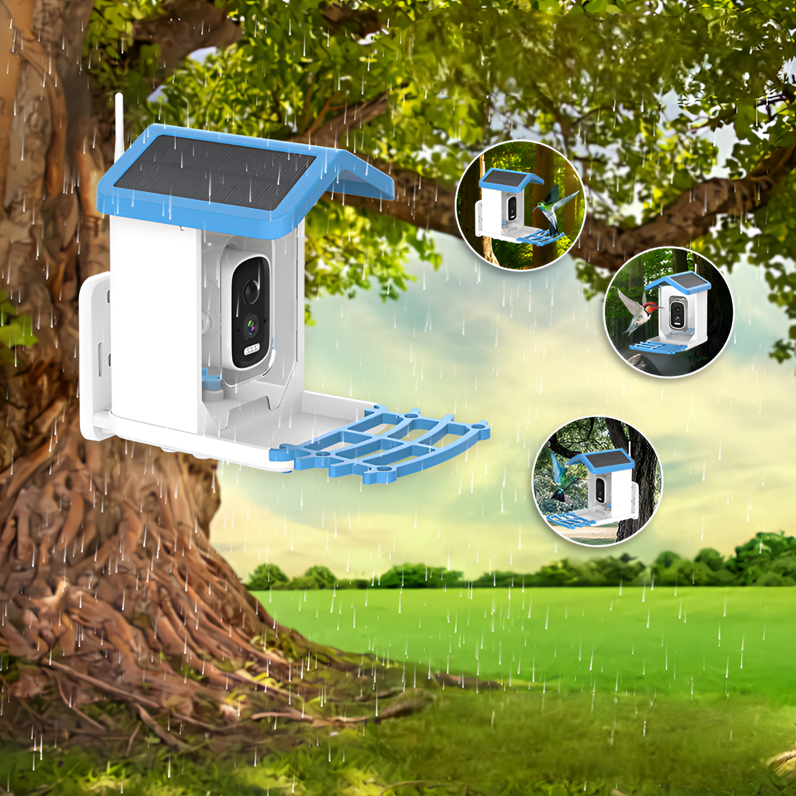 Vogelhuis Camera Zonnepaneel Outdoor Smart Voederhuis Beveiliging