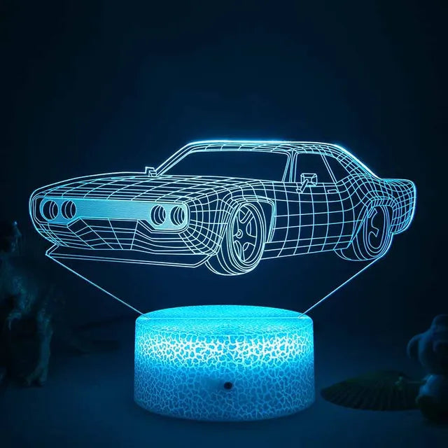 Lumi3D - LED Nachtlamp met 3D Illusie voor de Kinderkamer, USB Oplaadbaar