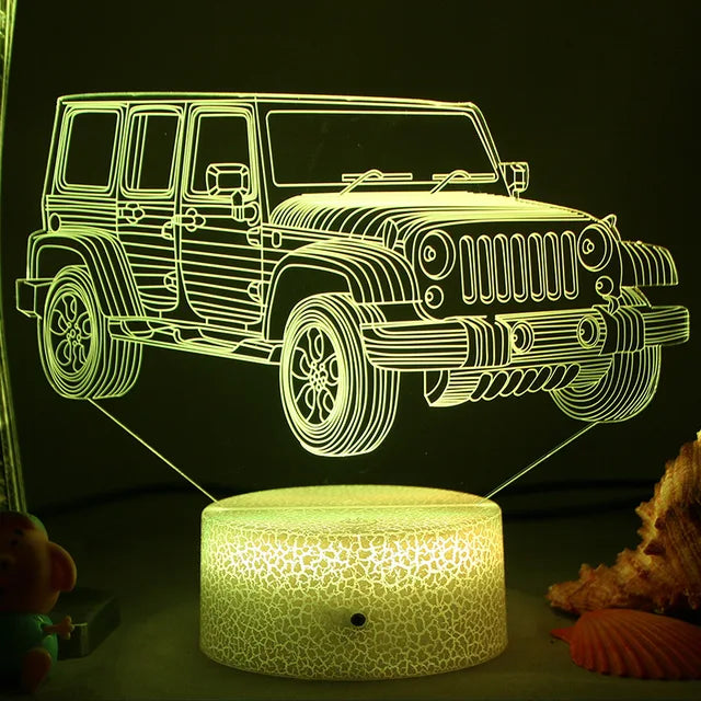 Lumi3D - LED Nachtlamp met 3D Illusie voor de Kinderkamer, USB Oplaadbaar