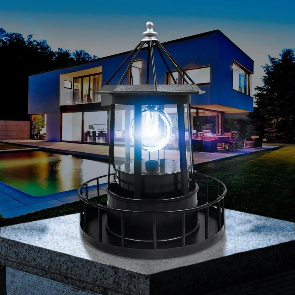 LumiTower - Adjustable Solar LED Lighthouse for Outdoor Use