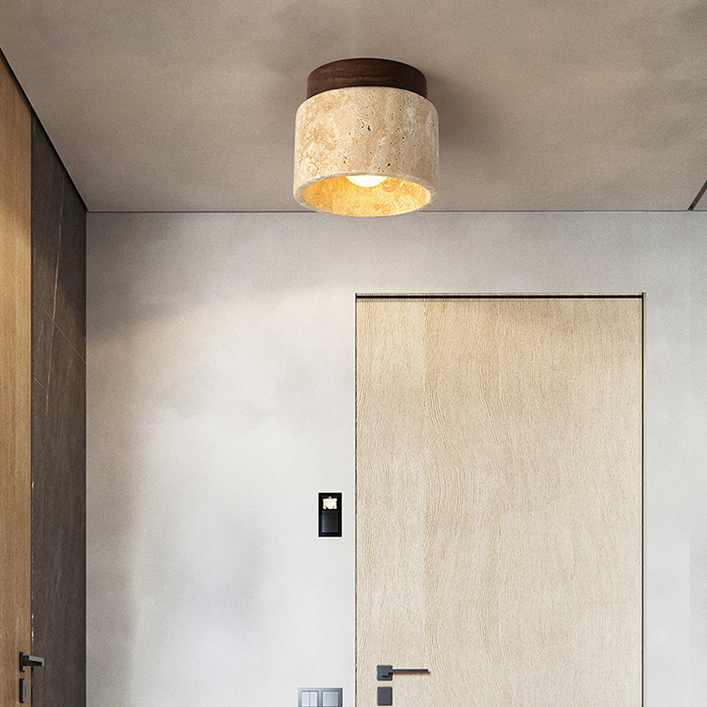Industrial Modern Beige Stone Wall Lamp
