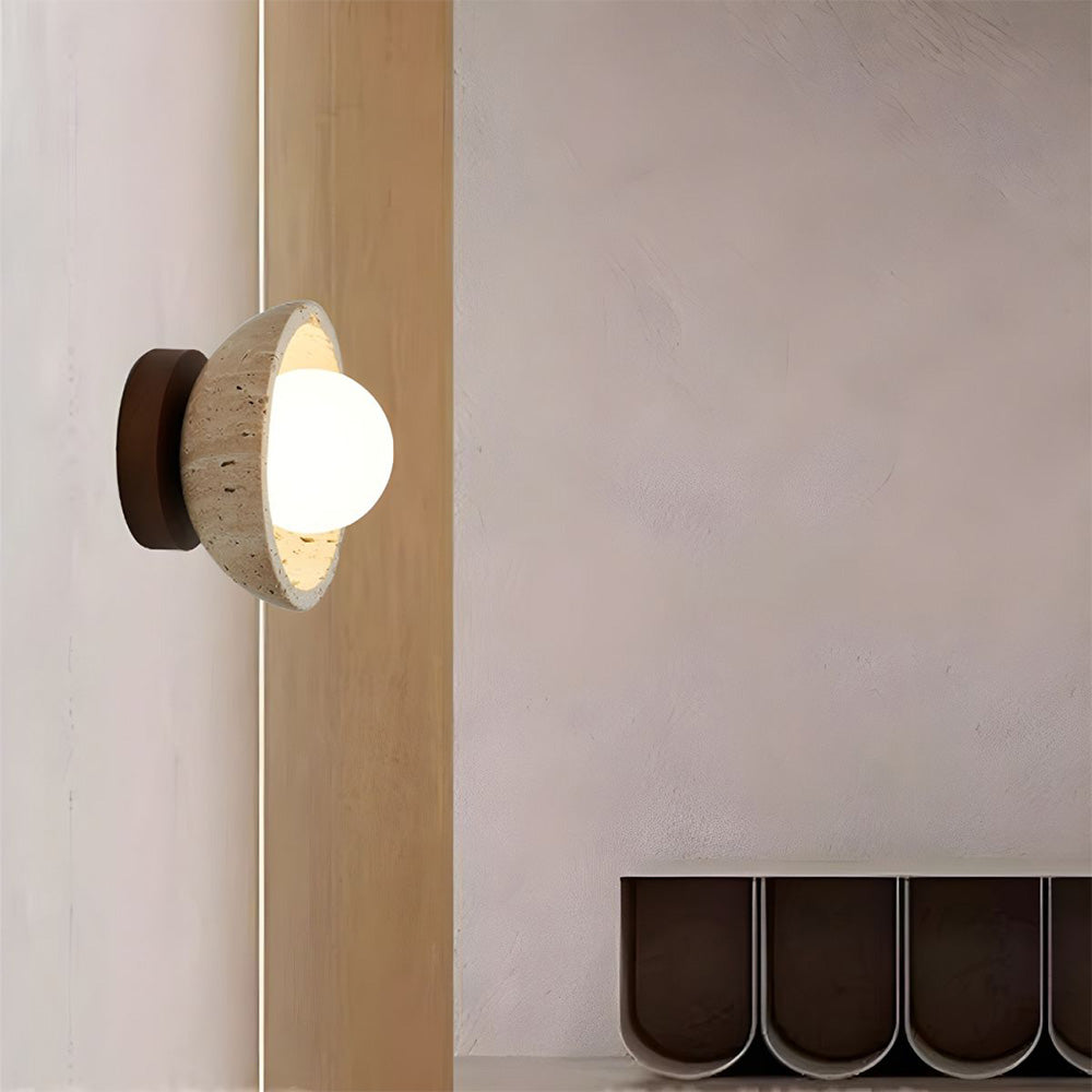 Industrial Modern Beige Stone Wall Lamp
