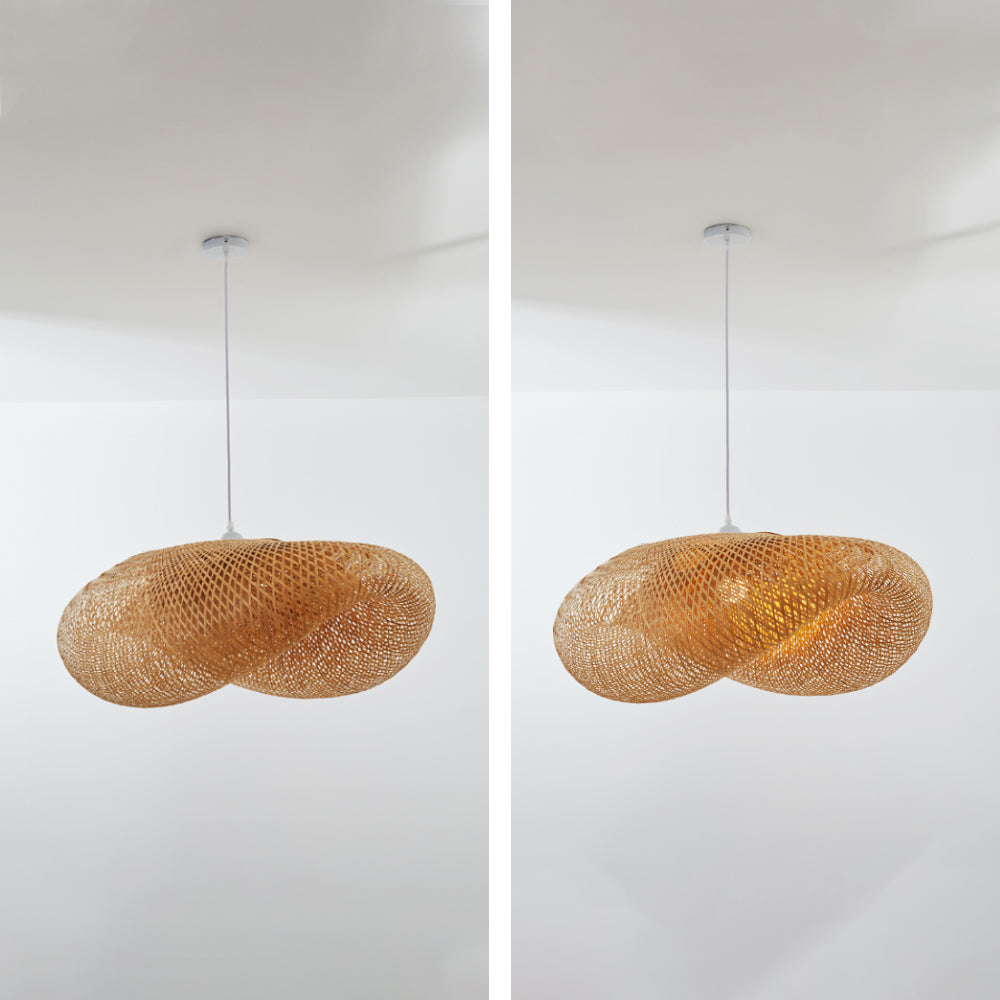 ZenBamboo LED Hanging Lamp Bamboo Spheres for Bedroom