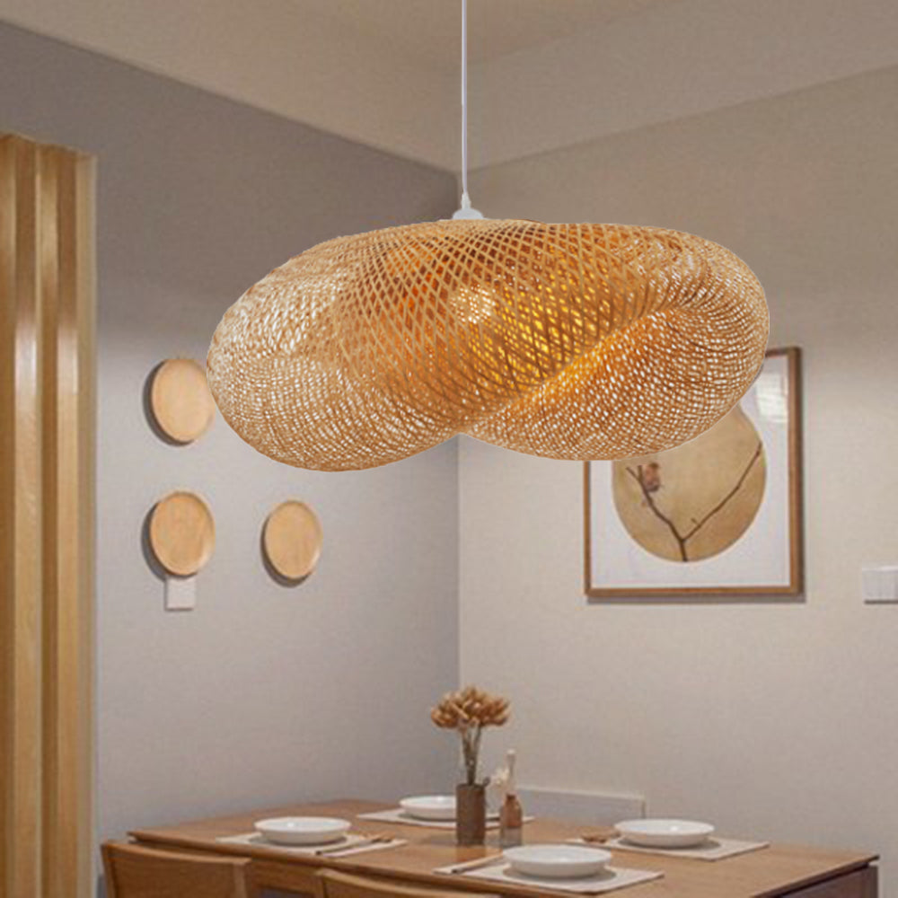 ZenBamboo LED Hanging Lamp Bamboo Spheres for Bedroom