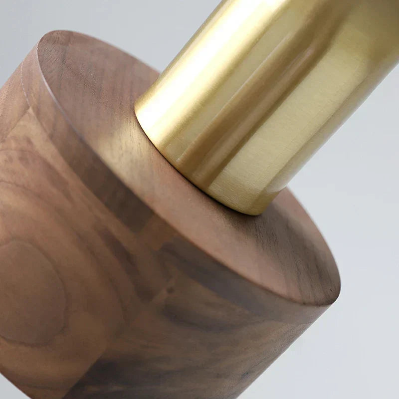 WalnutGlow - Hanglamp van Walnoothout en Metaal voor Woonkamer en Eetkamer