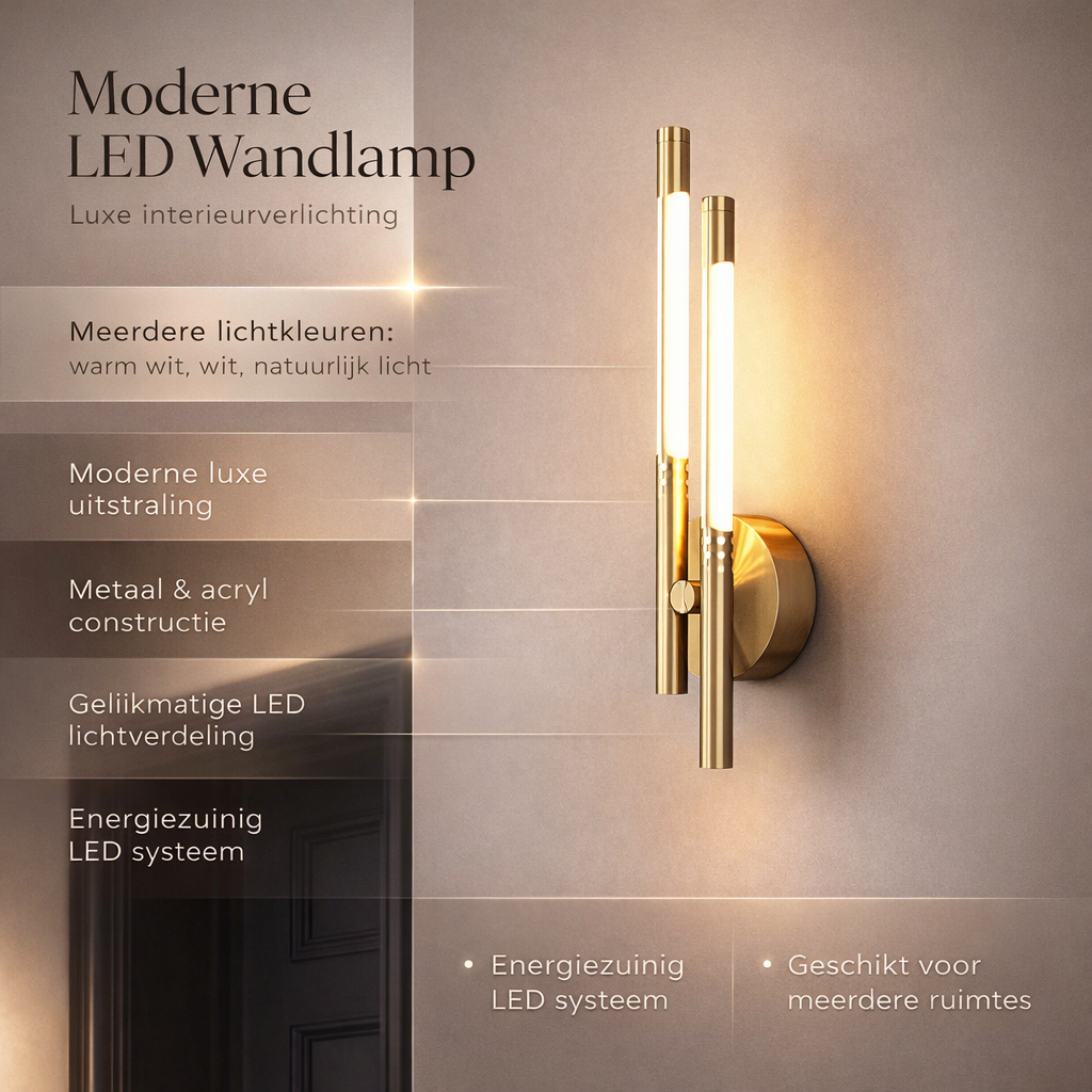 Applique LED Parete Moderna Metallo Acrilico