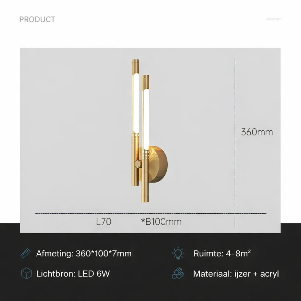 Applique LED Parete Moderna Metallo Acrilico
