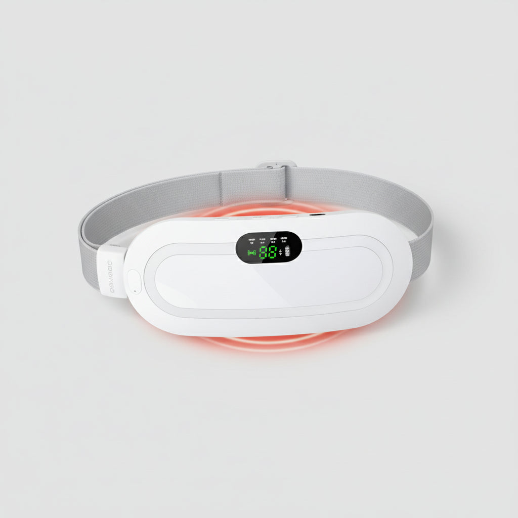 Cintura riscaldante con massaggio vibrante per dolori mestruali e addominali