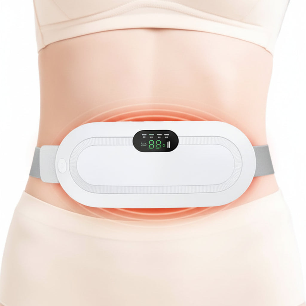 Cintura riscaldante con massaggio vibrante per dolori mestruali e addominali