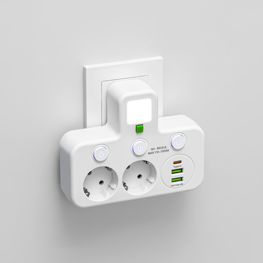 Smart Power Strip USB Night Light Home Office