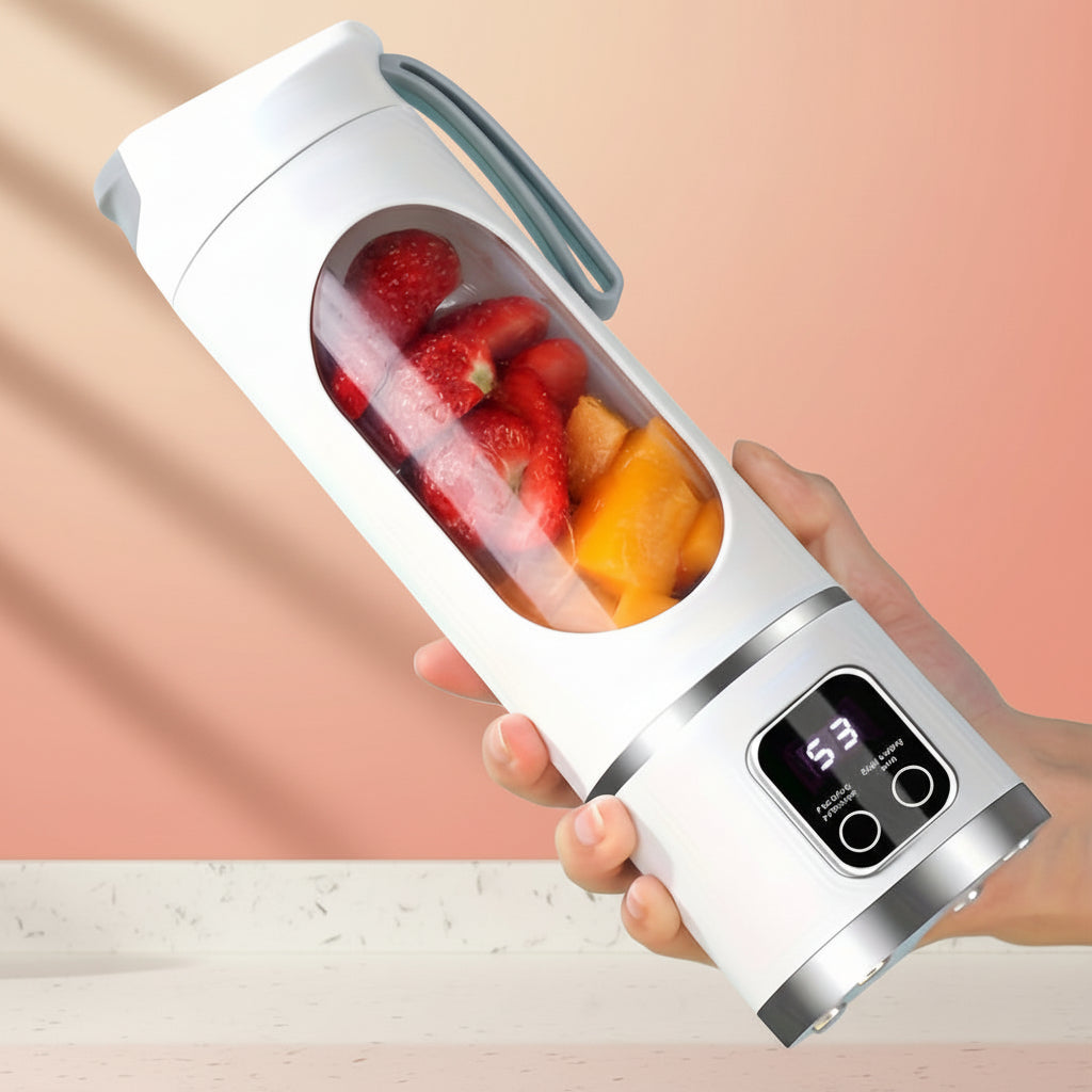 Liquidificador Portátil Recárregavel por USB para Sumos de Frutas em Casa e em Viagem